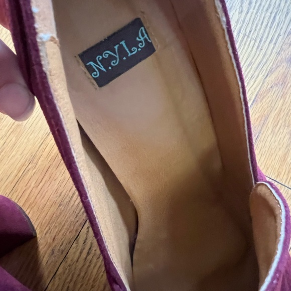 Vintage style ModCloth NYLA Oxford preppy block heels burgundy - Picture 10 of 15